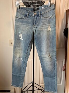 Banana Republic Light Blue Distressed Cropped Jeans